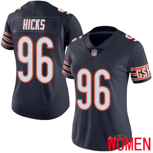 Chicago Bears Limited Navy Blue Women Akiem Hicks Home Jersey NFL Football 96 Vapor Untouchable